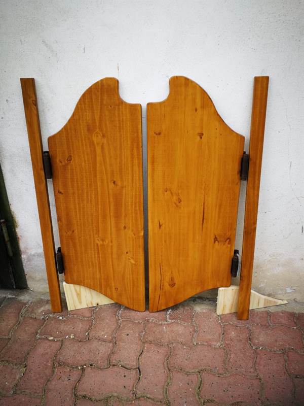 Porta A Battente Stile Saloon In Legno Massello | Con Cerniere A Chiusura Automatica | Personalizzabile In Dimensioni E Colore - Foto 10